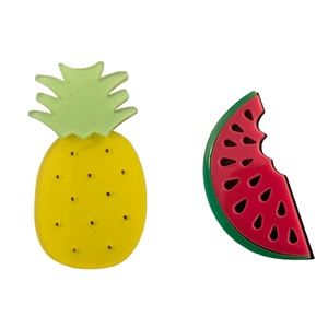 Pineapple and watermelon pin set